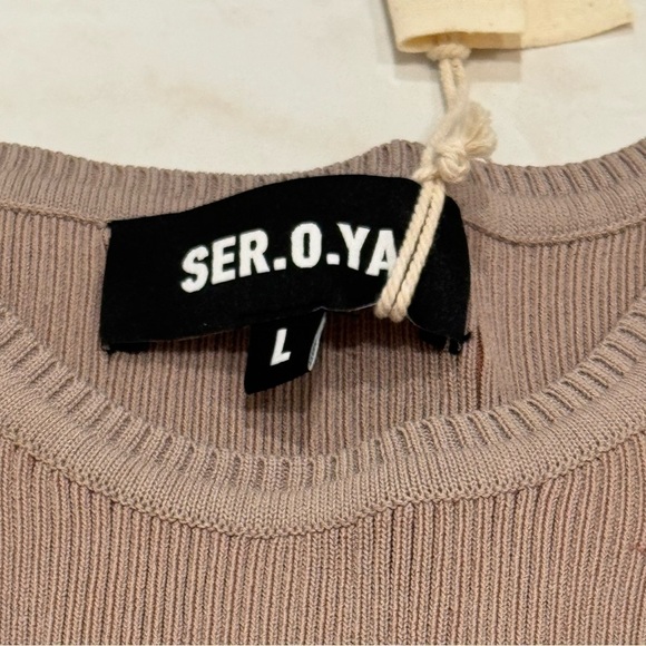 RETROFETE SER.O.YA Jill Fitted Ribbed Mini Bodycon Racerback Dress Size L NWT - Picture 5 of 5